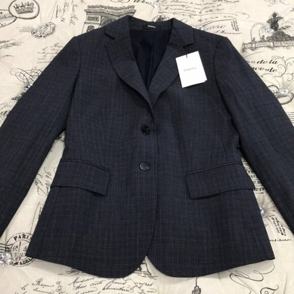 THEORY Carissa Houndstooth Wool-blend Blazer - Picture 4 of 10
